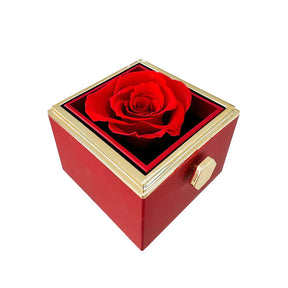 Caixa Rotativa com Rosa Eterna - Vermellho Clássico